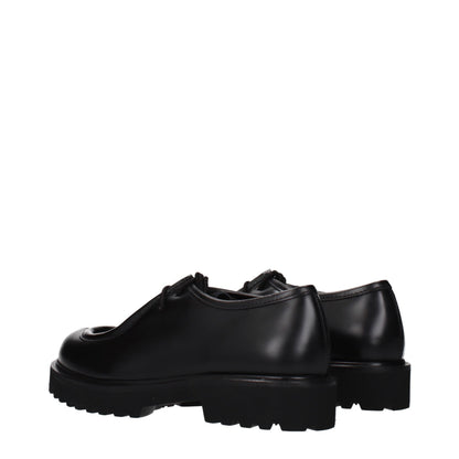 Max Mara Unisex Leather Lace-Up Shoes - Black