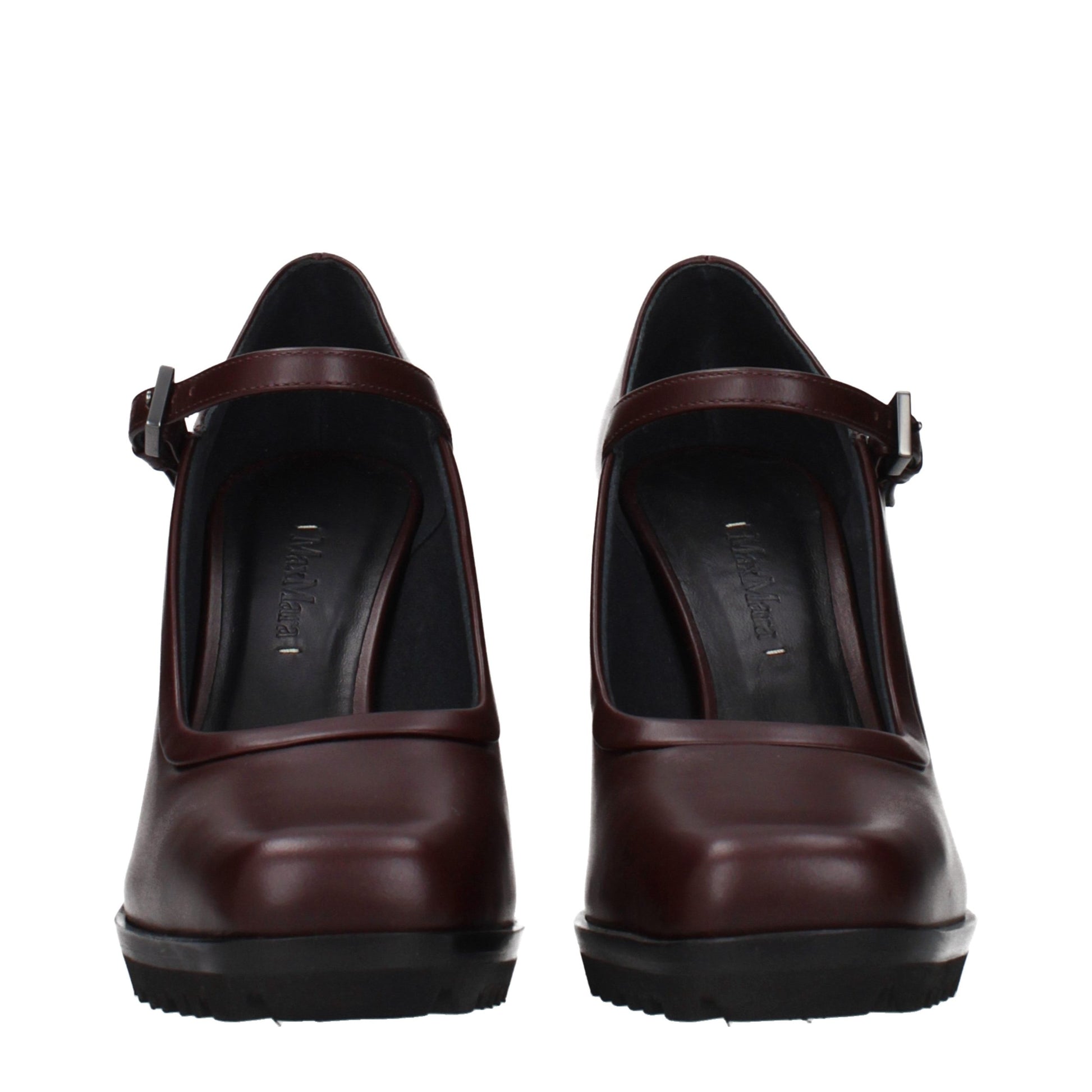 High-Heel Pumps Heels by Max Mara for women in leather brown features an effortlessly chic silhouette from the Women's Leather High-Heel Pumps Heels collection, showcasing a high-heel and effortlessly chic for a effortlessly chic look.