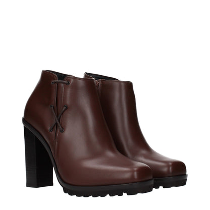 Ankle Boots by Max Mara for women in leather brown features an dynamic silhouette, showcasing the dynamic Women's Leather Ankle Boots design with its distinctive and elegant .