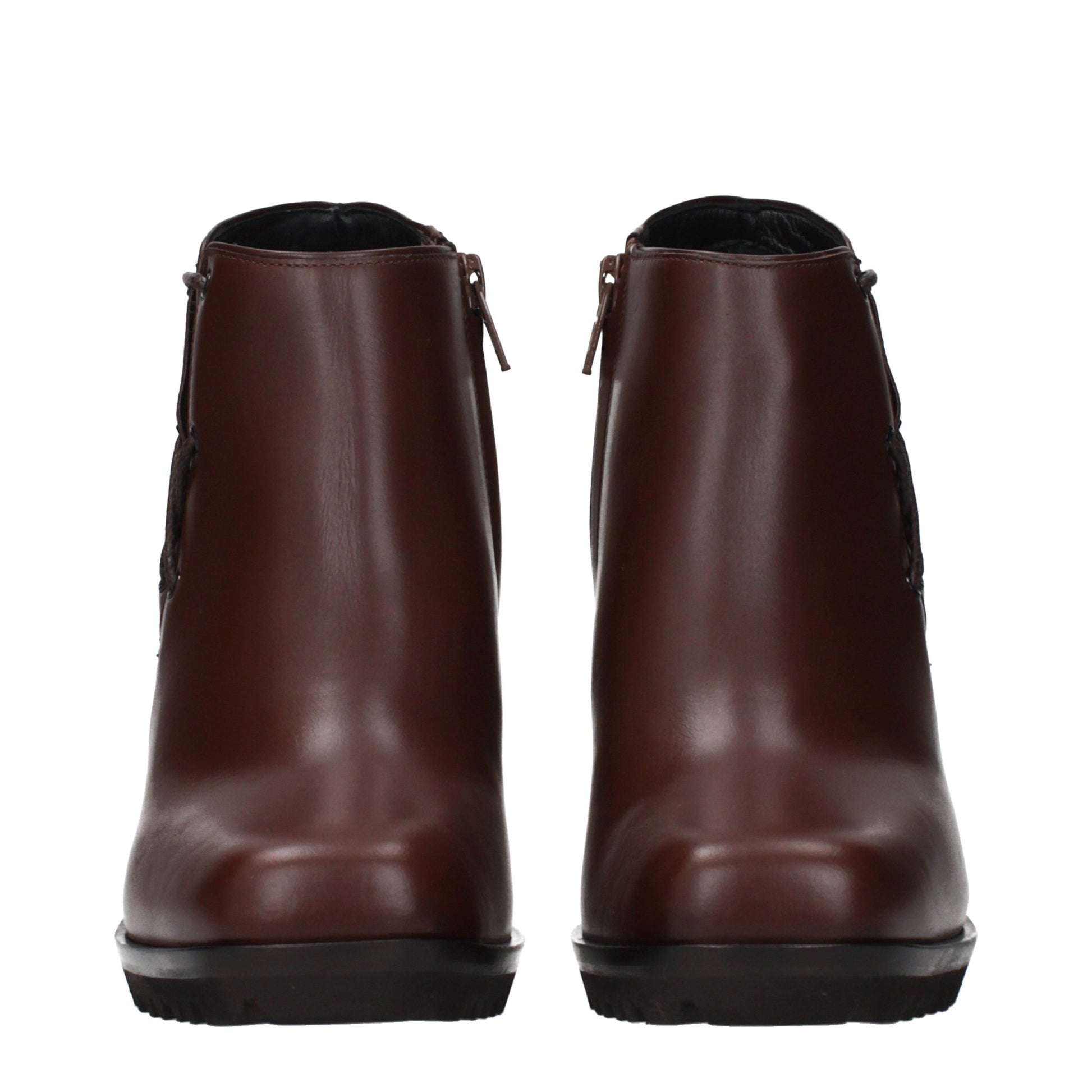 Ankle Boots by Max Mara for women in leather brown features an avant-garde Women's Leather Ankle Boots silhouette, defined by a sophisticated and a avant-garde .