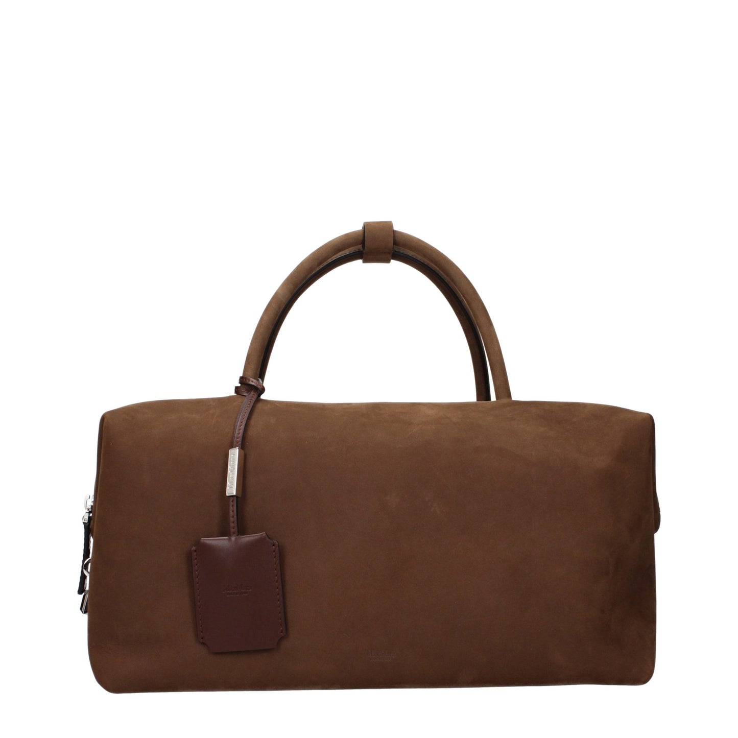 Handbag by Max Mara for women in suede leather brown features a ornamental silhouette, showcasing a secure , ample , and ornamental for a sophisticated look.