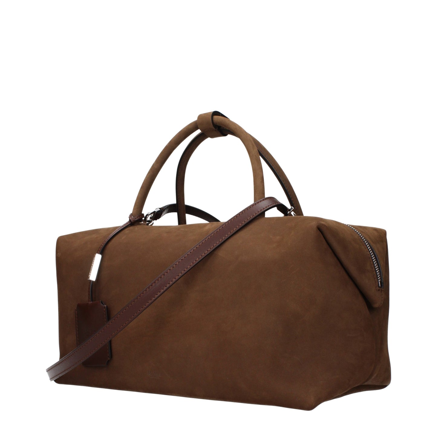 Handbag by Max Mara for women in suede leather brown features a refined silhouette, showcasing a secure , organized , and versatile for a refined finish.
