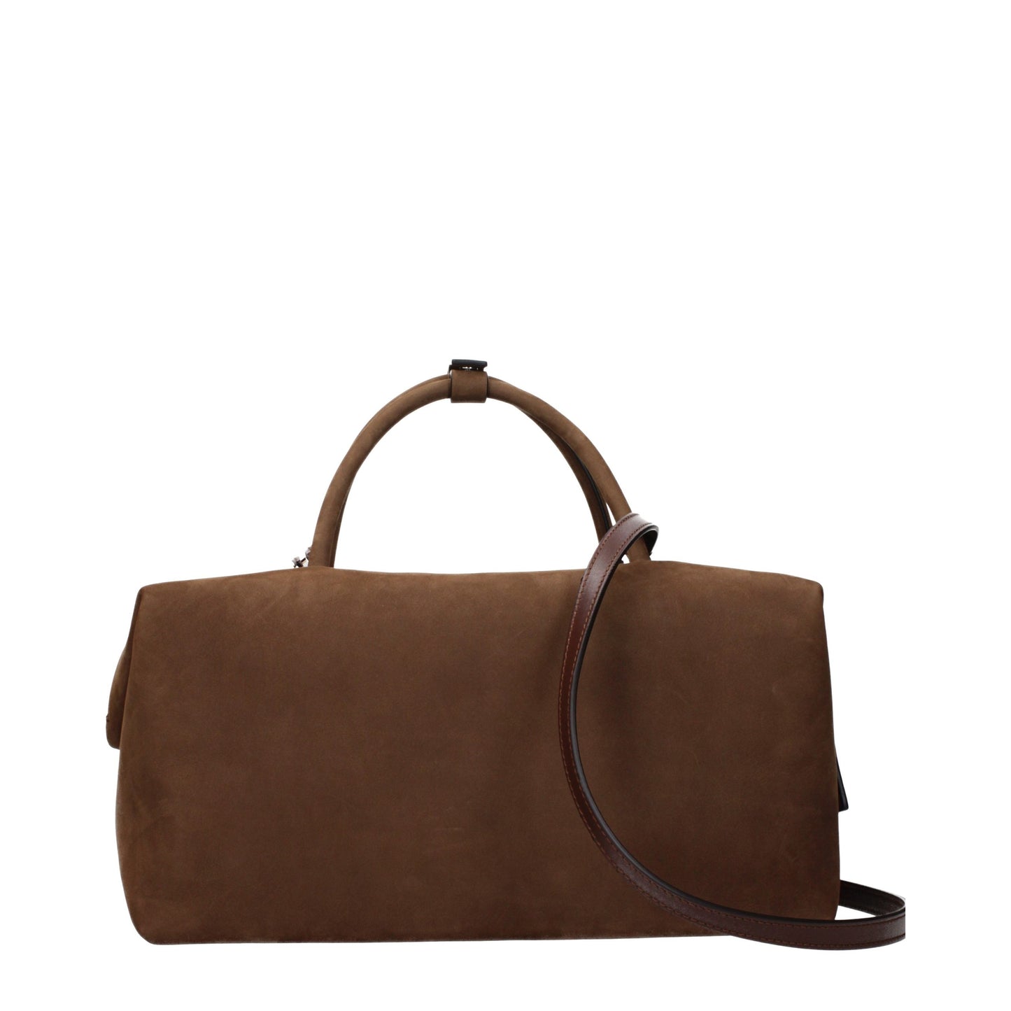Handbag by Max Mara for women in suede leather brown features a signature silhouette, showcasing a secure and signature with versatile for a sophisticated look.