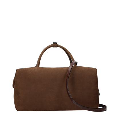 Handbag by Max Mara for women in suede leather brown features a signature silhouette, showcasing a secure and signature with versatile for a sophisticated look.