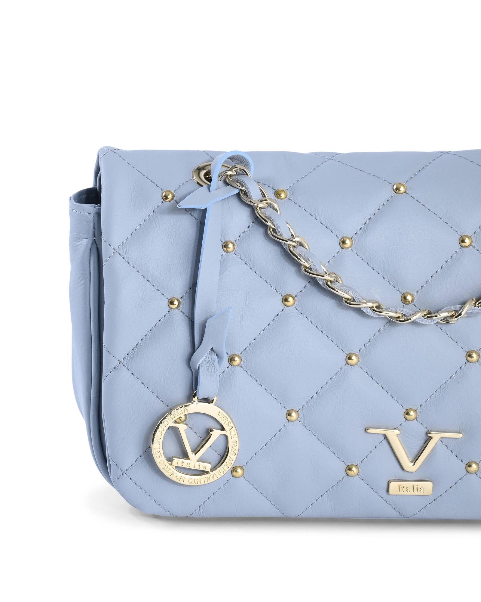 Shoulder Bag by 19V69 Italia for women in leather light-blue features a stately silhouette, showcasing a secure , ample , and stately shoulder-strap for a stately finish.
