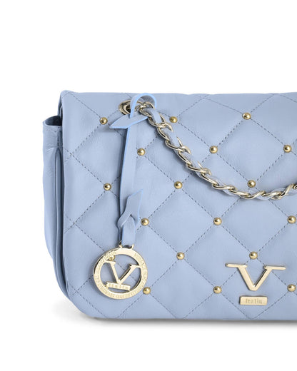 Shoulder Bag by 19V69 Italia for women in leather light-blue features a stately silhouette, showcasing a secure , ample , and stately shoulder-strap for a stately finish.