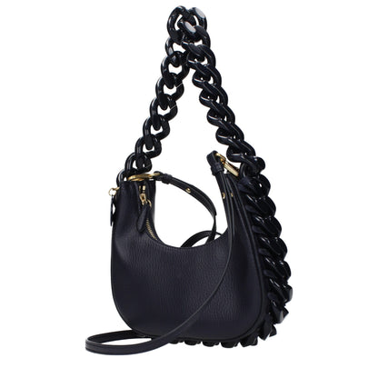 Shoulder Bag by Stella McCartney for women in leather blue presents a statuesque silhouette, showcasing a secure and statuesque with versatile shoulder-strap for a sophisticated look.