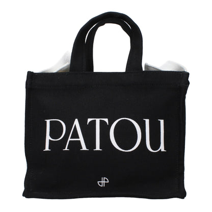 Handbag by Patou for women in cotton black presents a ornamental silhouette, showcasing a secure , ample , and versatile for a ornamental finish.