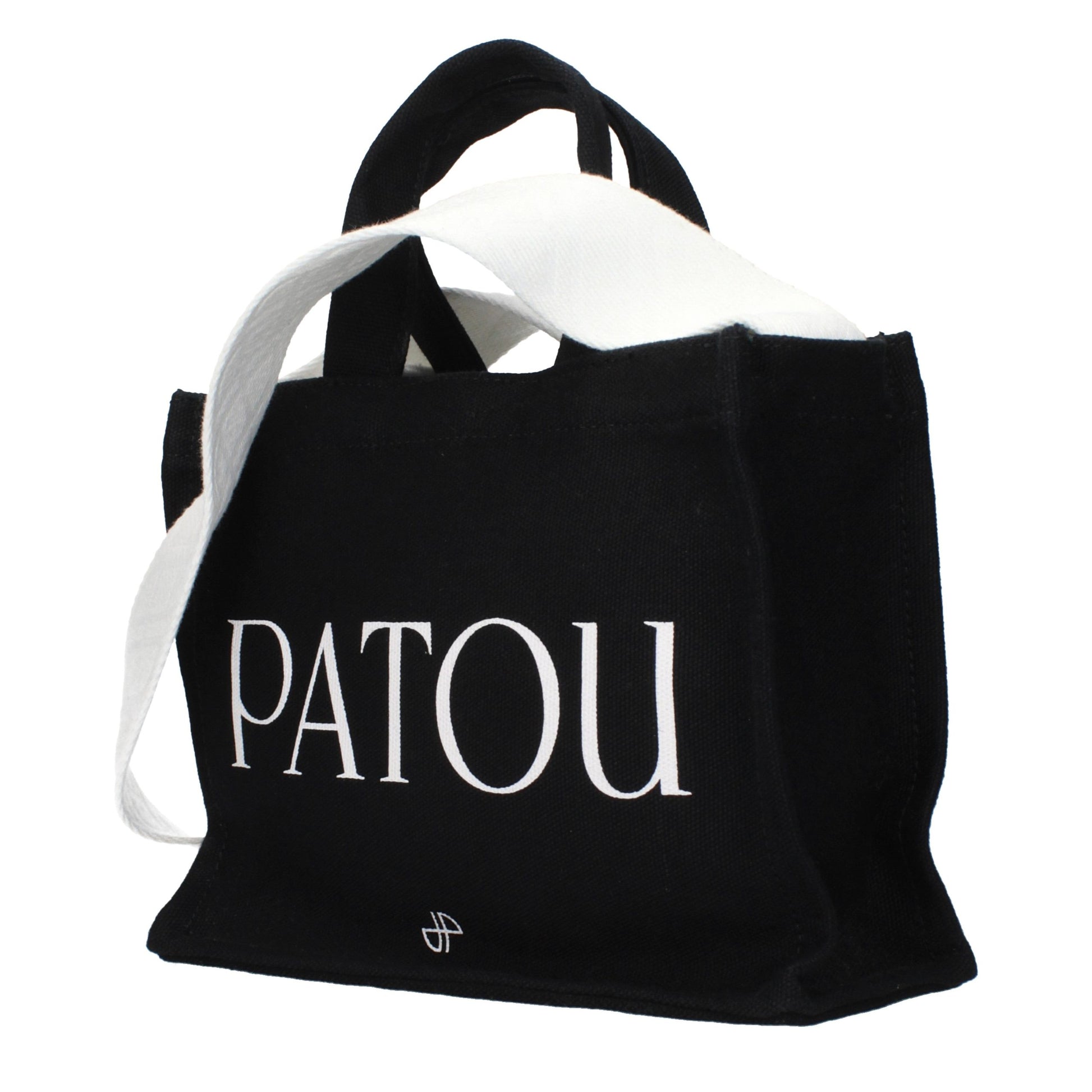 This Handbag by Patou for women in cotton and black presents a sculptural silhouette featuring a secure , ample , and versatile for a sculptural finish.