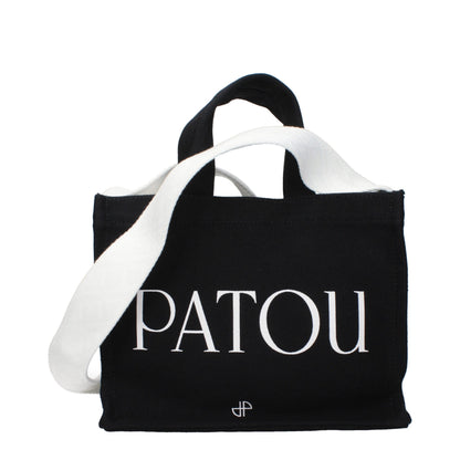 Handbag by Patou for women in cotton black features a refined silhouette, showcasing a secure , organized , and versatile for a refined finish.