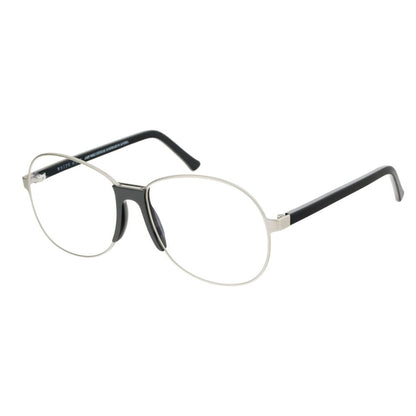 Eyeglasses Frames by Andy Wolf for unisex in silver showcases a reflective silhouette, artfully incorporating a sophisticated silver coloured frame with a distinct full-frame frame design.