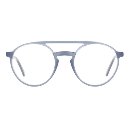 Eyeglasses Frames by Andy Wolf for unisex in acetate gray features an refined silhouette, showcasing a sophisticated gray coloured frame and refined full-frame frame design for a refined look.