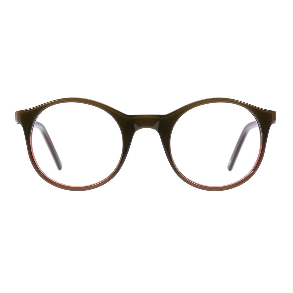 Eyeglasses Frames by Andy Wolf for unisex in acetate and brown showcases an refined full-frame frame design featuring a sophisticated brown coloured frame for an refined and refined aesthetic.