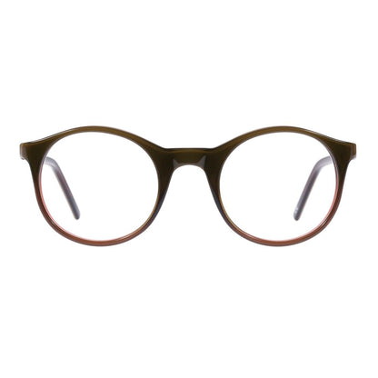 Eyeglasses Frames by Andy Wolf for unisex in acetate and brown showcases an refined full-frame frame design featuring a sophisticated brown coloured frame for an refined and refined aesthetic.