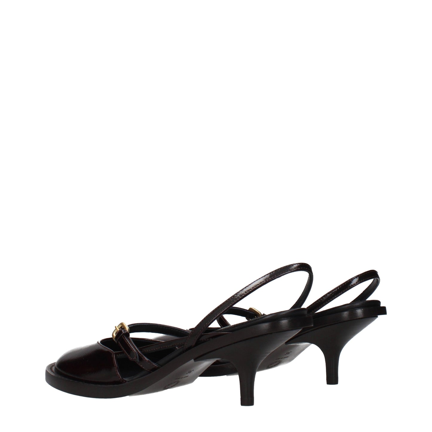 Flat Sandals by Dries Van Noten for women in leather brown presents a sculptural silhouette, showcasing the Women's Leather Flat Sandals design with a sculptural flat and for a premium look.