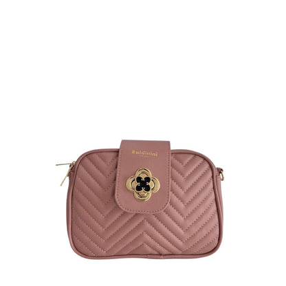 Compact Crossbody Handbag by Baldinini Trend for women in polyurethane gold, multicolor & pink features an versatile silhouette, showcasing a secure zipper and versatile built-in-compartments with versatile crossbody-strap, shoulder-strap & adjustable-strap for a versatile finish.