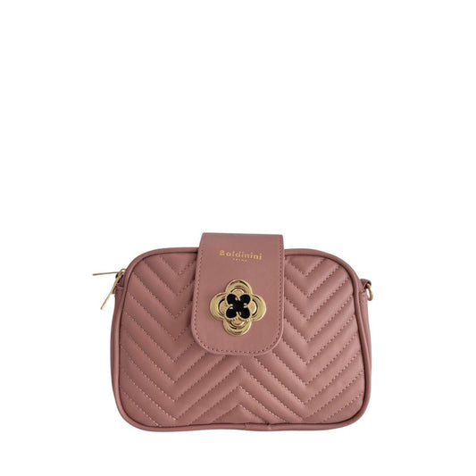 Compact Crossbody Handbag by Baldinini Trend for women in polyurethane gold, multicolor & pink features an versatile silhouette, showcasing a secure zipper and versatile built-in-compartments with versatile crossbody-strap, shoulder-strap & adjustable-strap for a versatile finish.