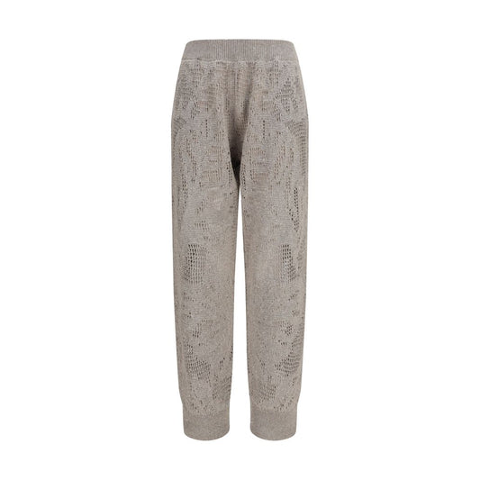 Pants by Brunello Cucinelli for women in linen cotton & sequins beige & floral features a enduring silhouette, showcasing a enduring relaxed-fit & regular-fit and long with a for a premium, tailored aesthetic.