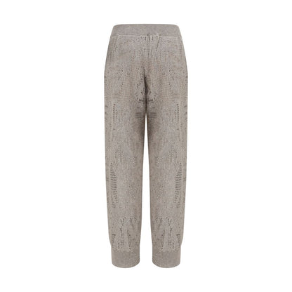 Pants by Brunello Cucinelli for women in linen cotton & sequins beige & floral features an on trend silhouette with a and relaxed-fit & regular-fit cut in an elegant long for a sophisticated look.