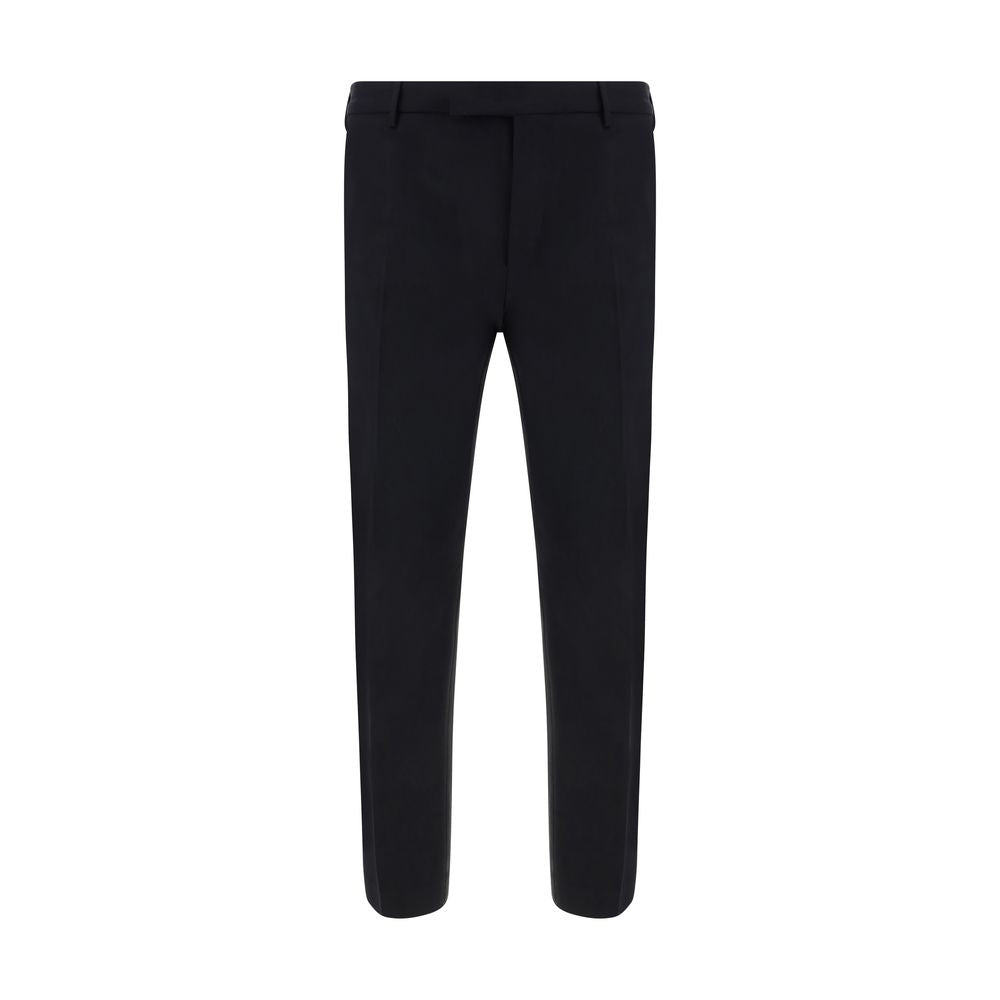 Trousers by PT Pantaloni TORINO for men in virgin wool black features an on trend silhouette, showcasing a sophisticated slim with a long and for an on trend finish.