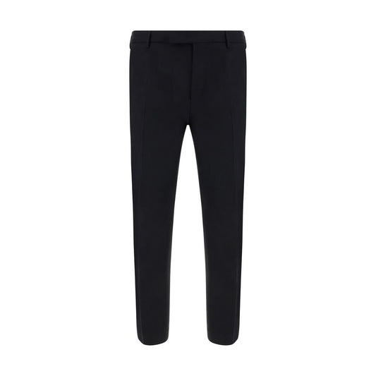 Trousers by PT Pantaloni TORINO for men in virgin wool black features an on trend silhouette, showcasing a sophisticated slim with a long and for an on trend finish.