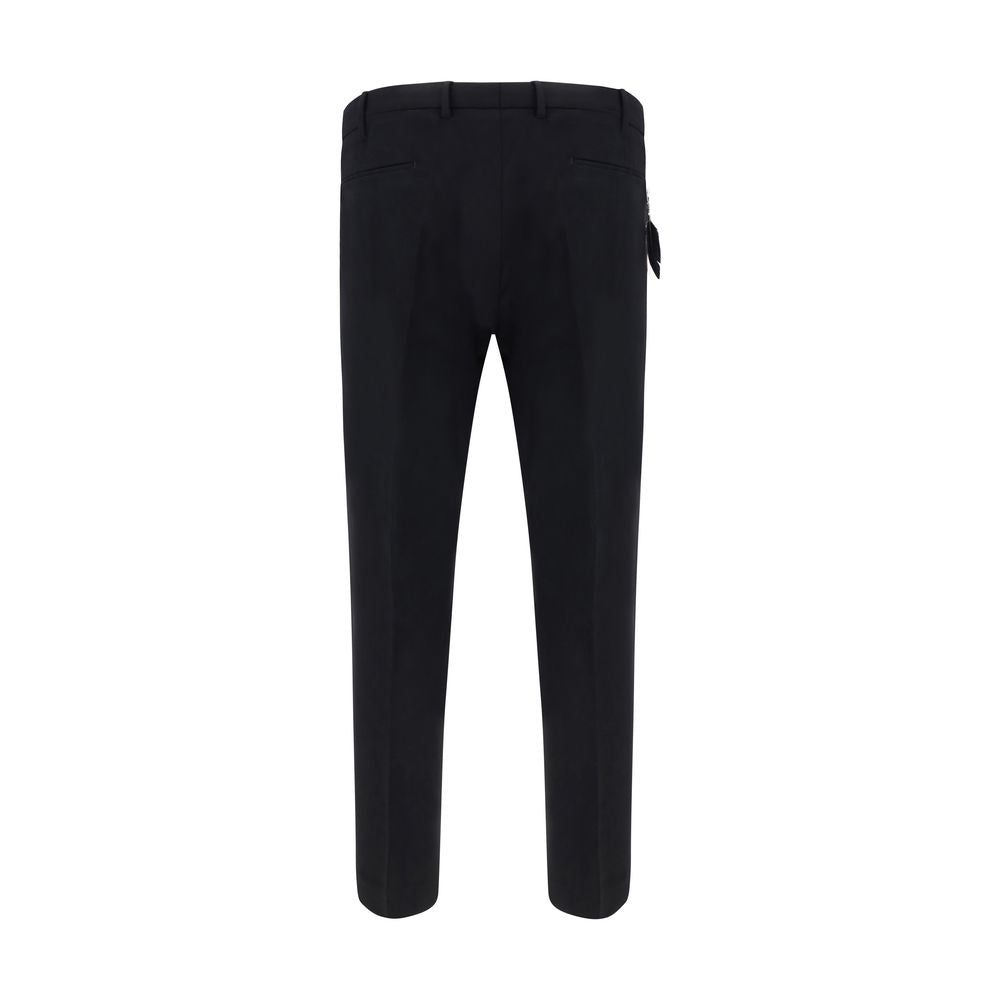 Trousers by PT Pantaloni TORINO for men in virgin wool black features a artisanal silhouette, showcasing a sophisticated slim with a long and for a artisanal finish.