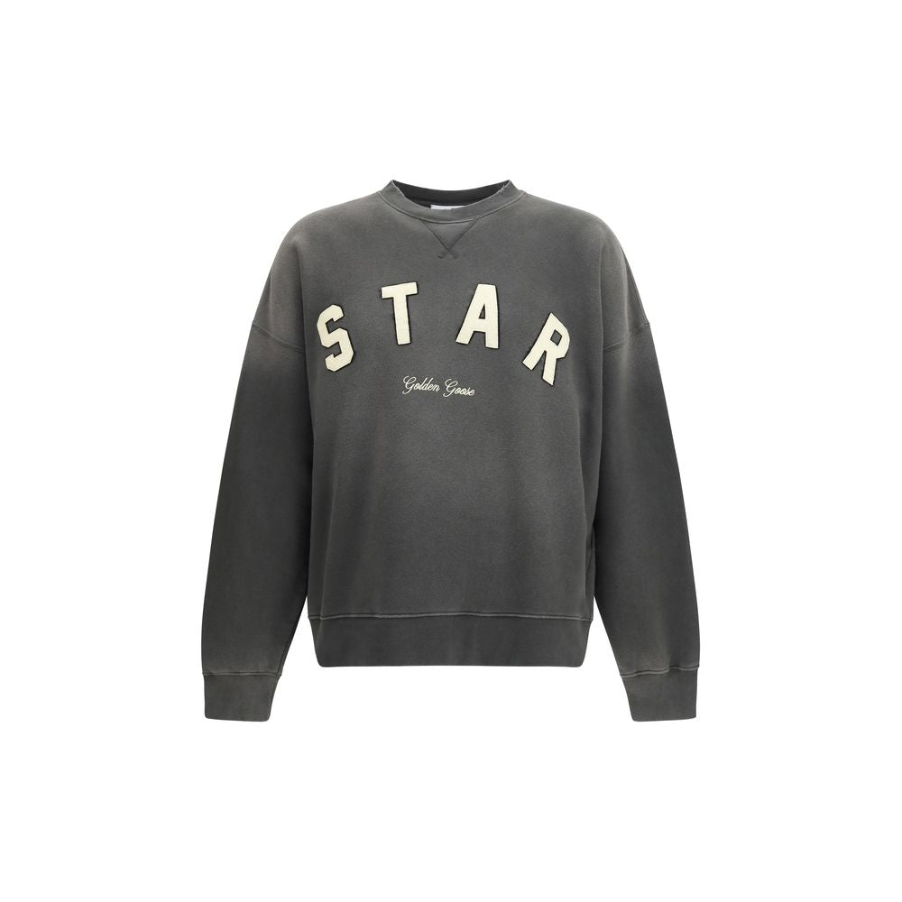 Sweatshirt by Golden Goose for men in cotton gray & gold features an enviable silhouette, showcasing a premium and refined for a truly enviable finish.