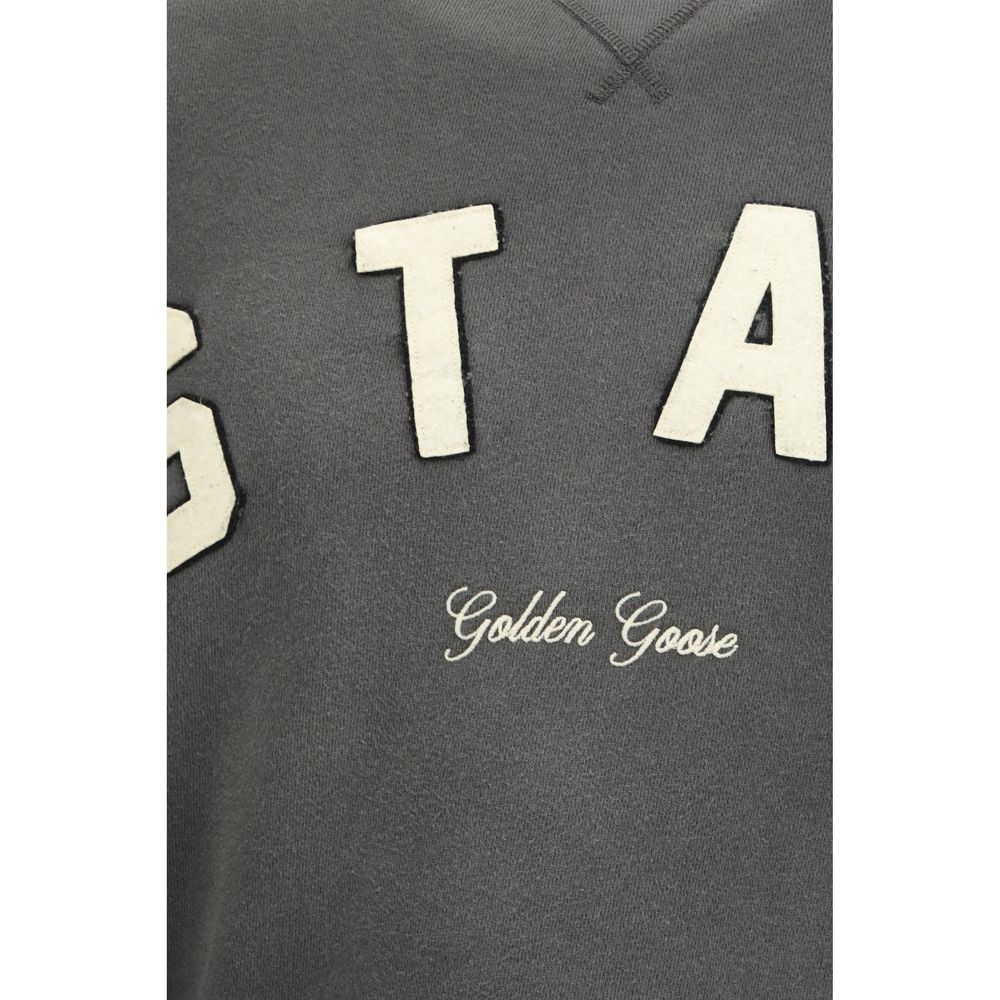 Sweatshirt by Golden Goose for men in cotton gray & gold features a unrivaled silhouette with a refined and unrivaled detailing for a sophisticated look.