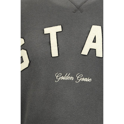 Sweatshirt by Golden Goose for men in cotton gray & gold features a unrivaled silhouette with a refined and unrivaled detailing for a sophisticated look.