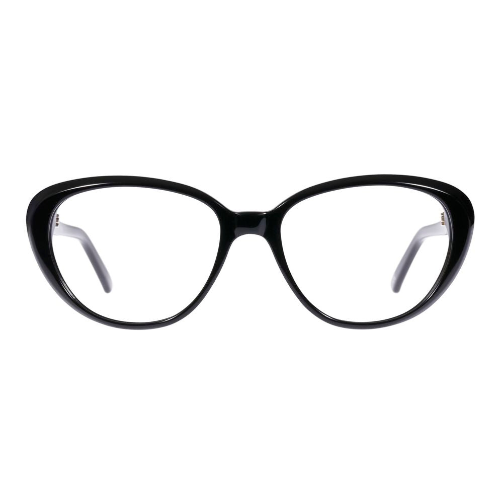 Eyeglasses Frames by Andy Wolf for women in acetate black showcases a reflective silhouette, artfully incorporating a sophisticated black coloured frame with a distinct full-frame frame design.
