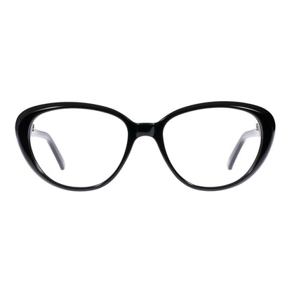 Eyeglasses Frames by Andy Wolf for women in acetate black showcases a reflective silhouette, artfully incorporating a sophisticated black coloured frame with a distinct full-frame frame design.