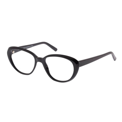 Eyeglasses Frames by Andy Wolf for women in black features an refined silhouette, showcasing a sophisticated black coloured frame and refined full-frame frame design for a refined look.
