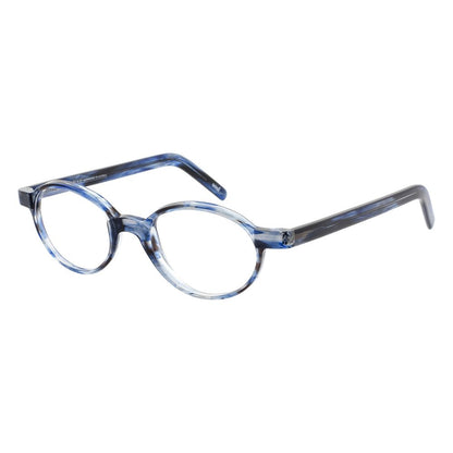 Eyeglasses Frames by Andy Wolf for unisex in and blue showcases an refined full-frame frame design featuring a sophisticated blue coloured frame for an refined and refined aesthetic.