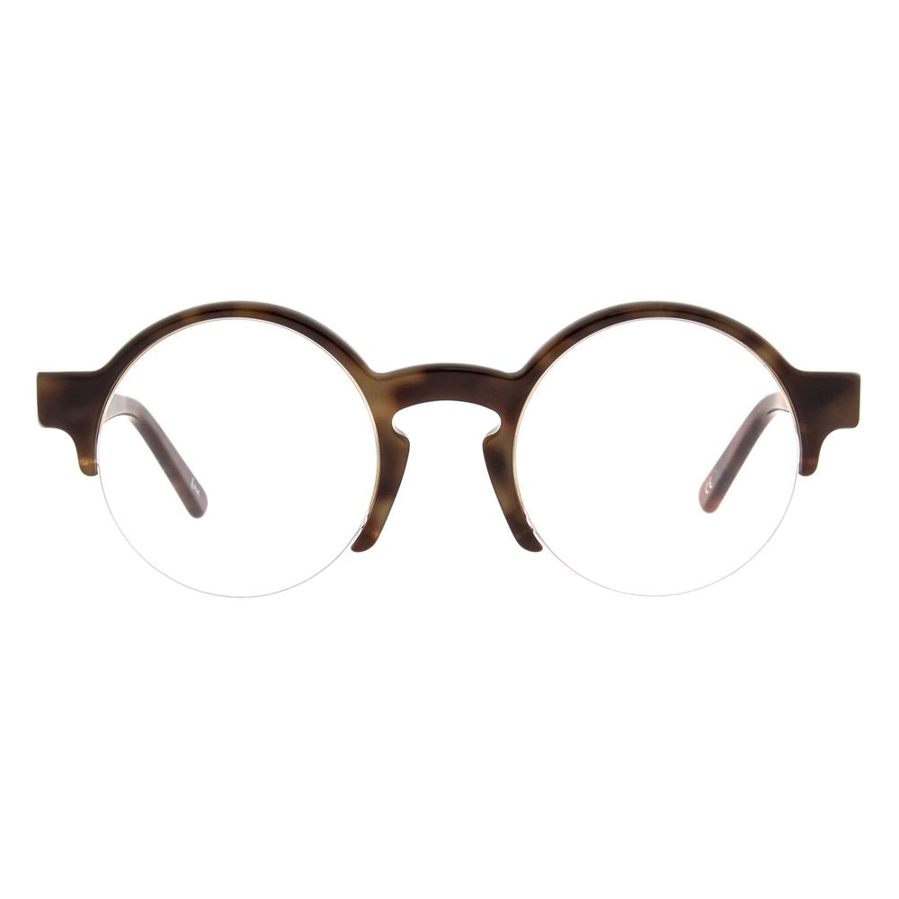 Eyeglasses Frames by Andy Wolf for unisex in acetate brown features a refined silhouette, showcasing a refined brown coloured frame and half-frame frame design for a sophisticated, premium look.