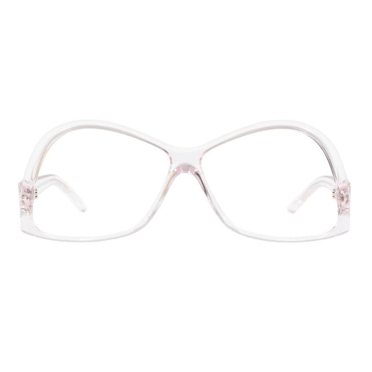 Eyeglasses Frames by Andy Wolf for women in acetate transparent features an refined silhouette, showcasing a sophisticated transparent coloured frame and refined full-frame frame design for a refined look.