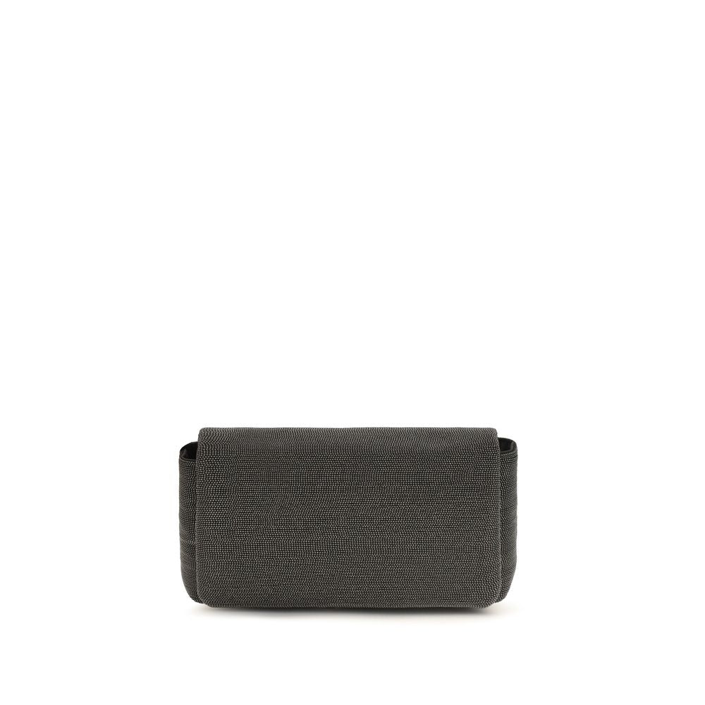 Brunello Cucinelli Leather Shoulder Flap Bag - Black Signature