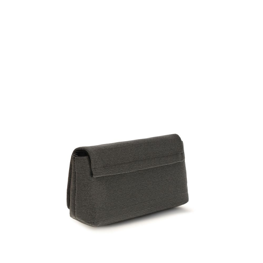 Brunello Cucinelli Leather Shoulder Flap Bag - Black Signature