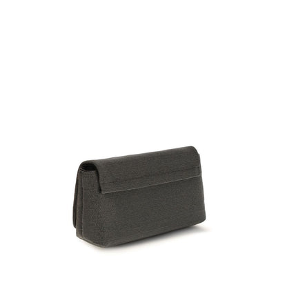 Brunello Cucinelli Leather Shoulder Flap Bag - Black Signature