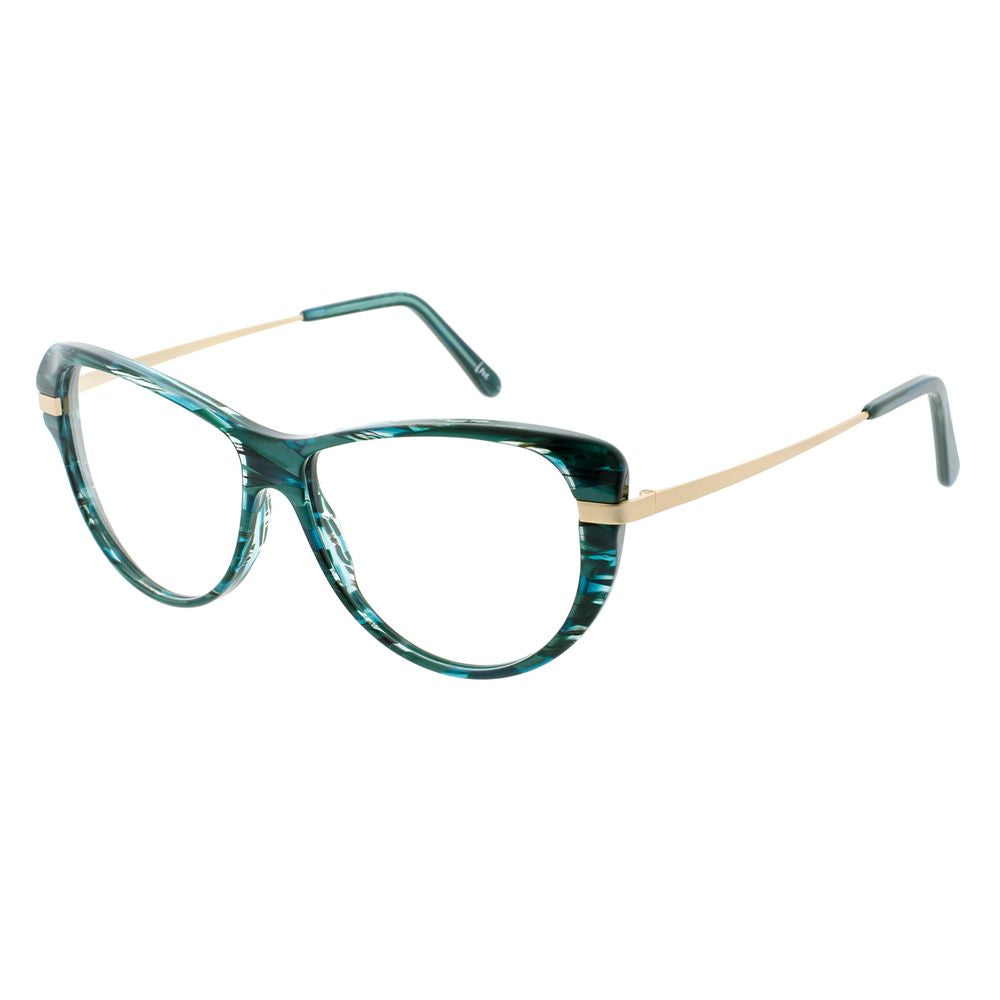 Eyeglasses Frames by Andy Wolf for women in and multicolor showcases a refined silhouette, detailed with a green coloured frame finish and a sophisticated full-frame frame design.
