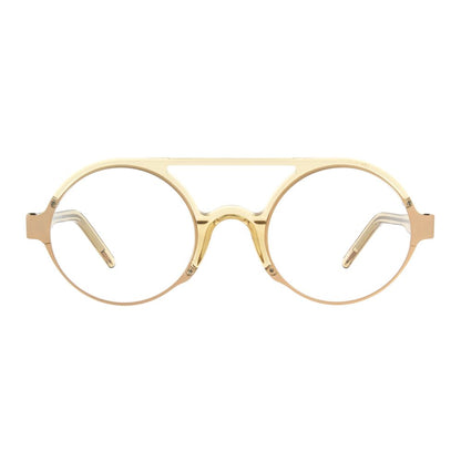 Eyeglasses Frames by Andy Wolf for unisex in gold features a refined silhouette, showcasing a refined gold coloured frame and full-frame frame design for a sophisticated, premium look.