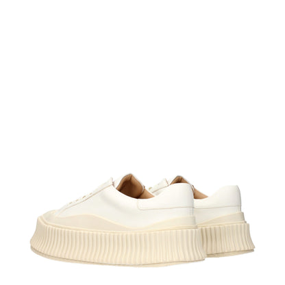 Sneakers by Jil Sander for women in leather white features an fashionable silhouette, showcasing the premium Women's Fashion Leather Sneakers in a fashionable fashion style that offers a fashionable finish for refined style.
