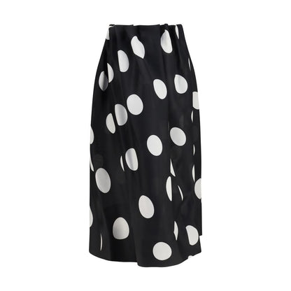 Skirt by Khaite for women in silk black showcases a sultry silhouette, elegantly defined by its and the sophisticated sultry design of the Women's Silk Skirt.