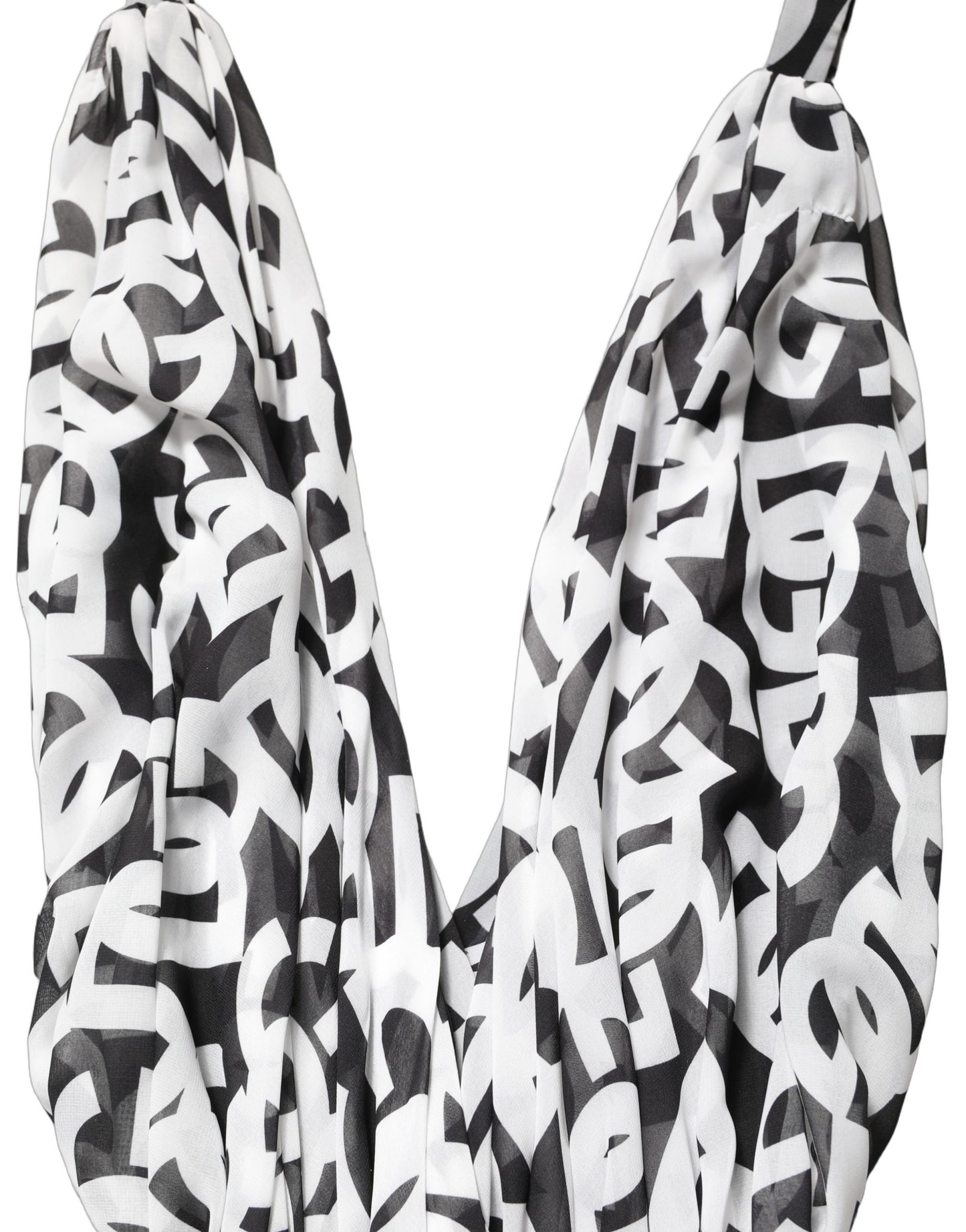 Dolce & Gabbana Black White Logo Sleeveless Floor Length Maxi Dress