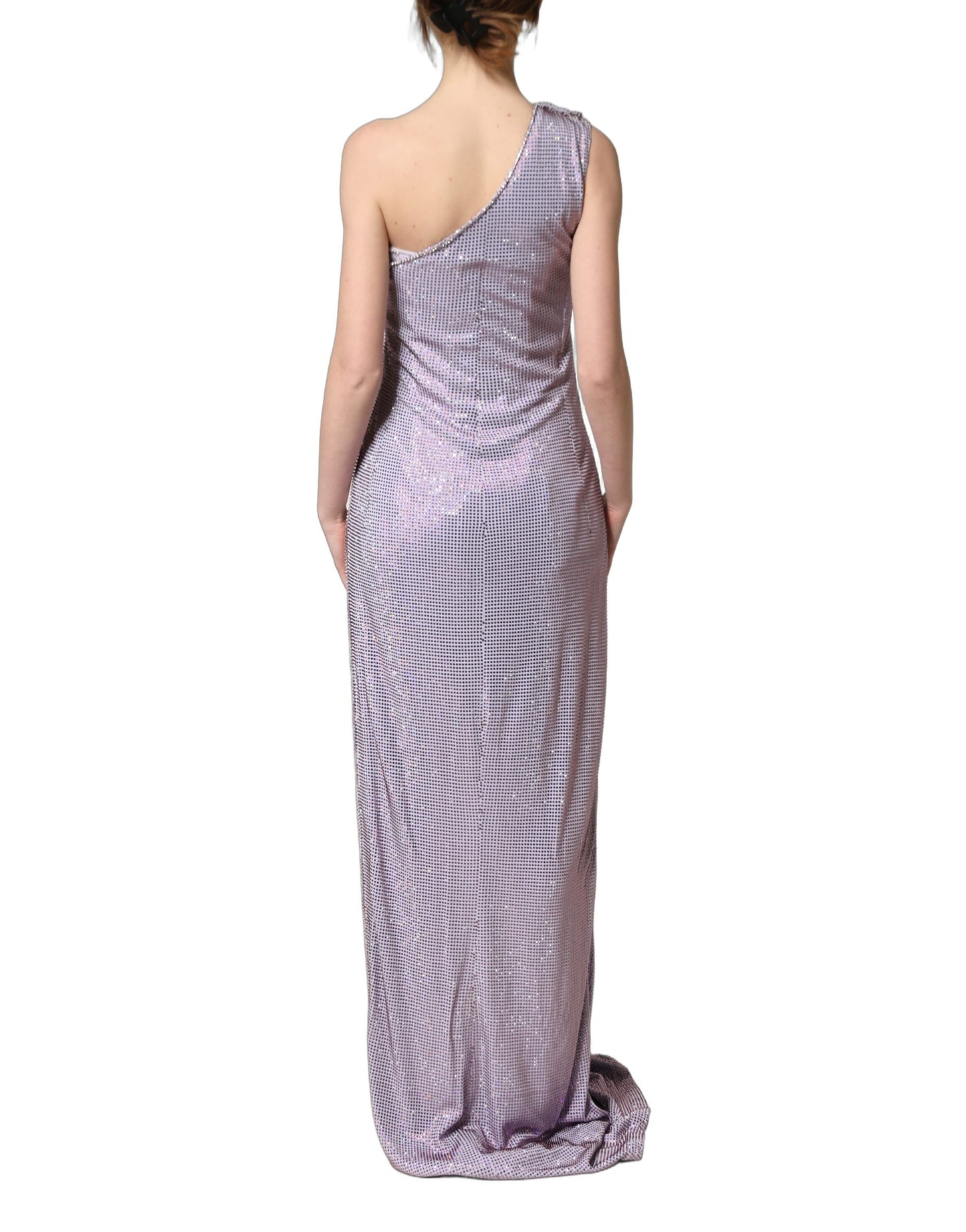 Dolce & Gabbana Purple Crystal OneShoulder EveningGown Dress