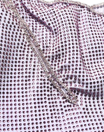 Dolce & Gabbana Purple Crystal OneShoulder EveningGown Dress