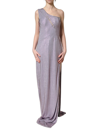 Dolce & Gabbana Purple Crystal OneShoulder EveningGown Dress