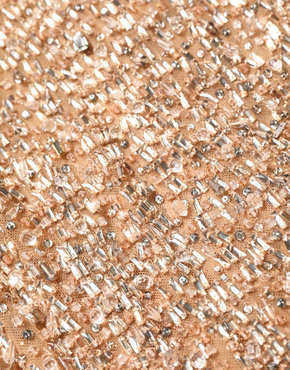 Dolce & Gabbana Brown Crystal Embellished Mermaid Gown Dress