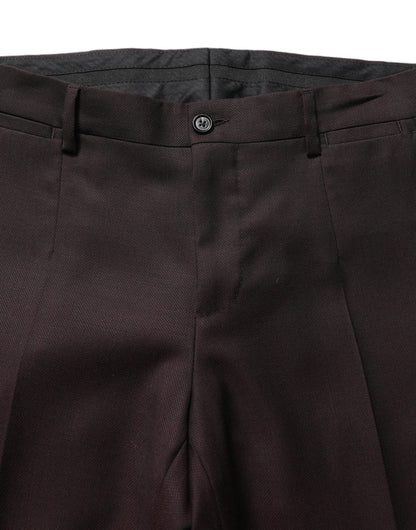 Dolce & Gabbana Brown Straight Leg Dress Silk Trousers Pants