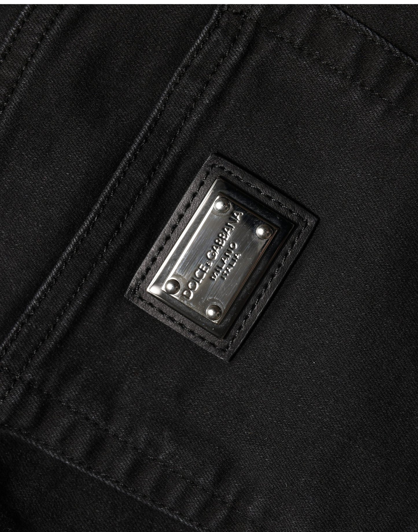 Dolce & Gabbana Black Skinny Cotton High Waist Denim Jeans