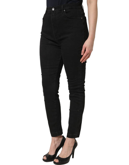 Dolce & Gabbana Black Skinny Cotton High Waist Denim Jeans